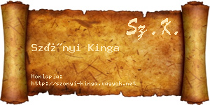 Szőnyi Kinga névjegykártya